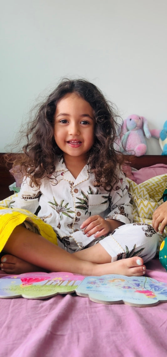 White Jungle Night Suit