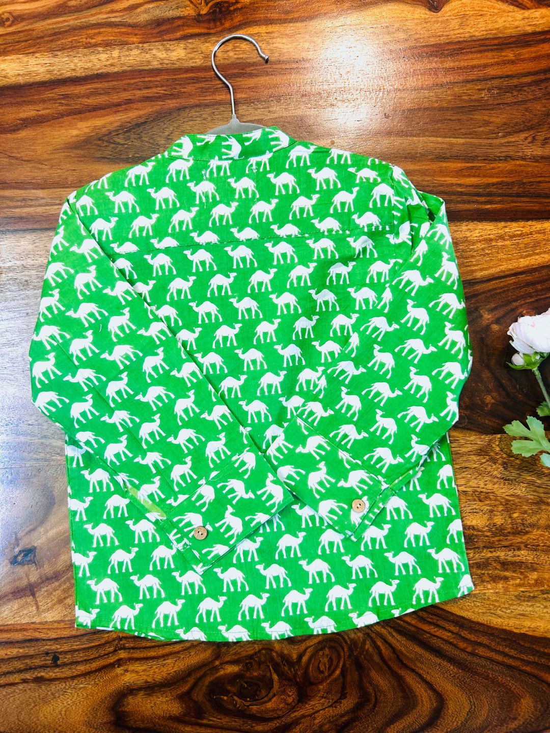 Boys Pure Cotton Shirt Green