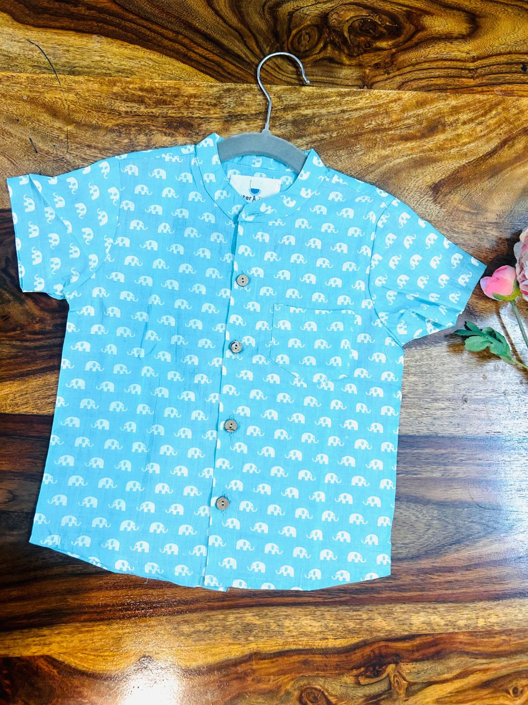 Sky Blue Cotton Shirt (Half Sleeve)