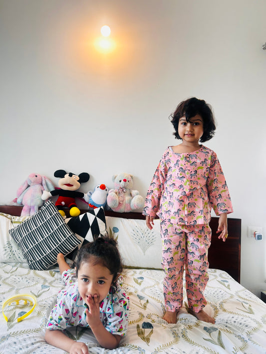 Pink Zebra Print Casual Kurta Pajama