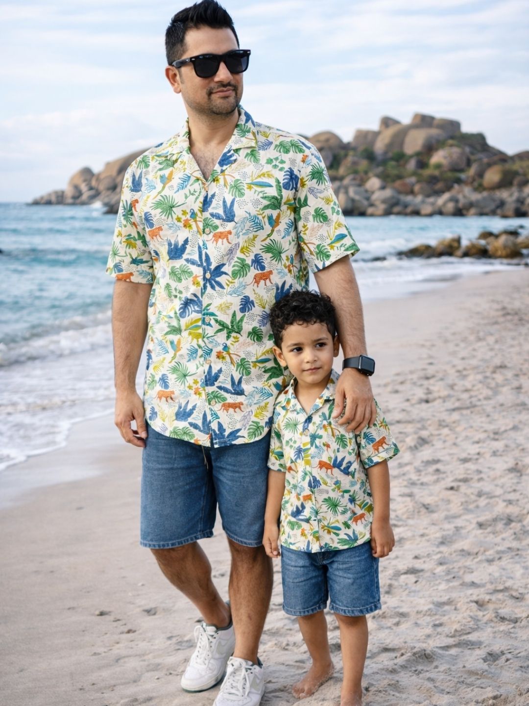 Boys Pure cotton Panther wild Shirt -Half Sleeve