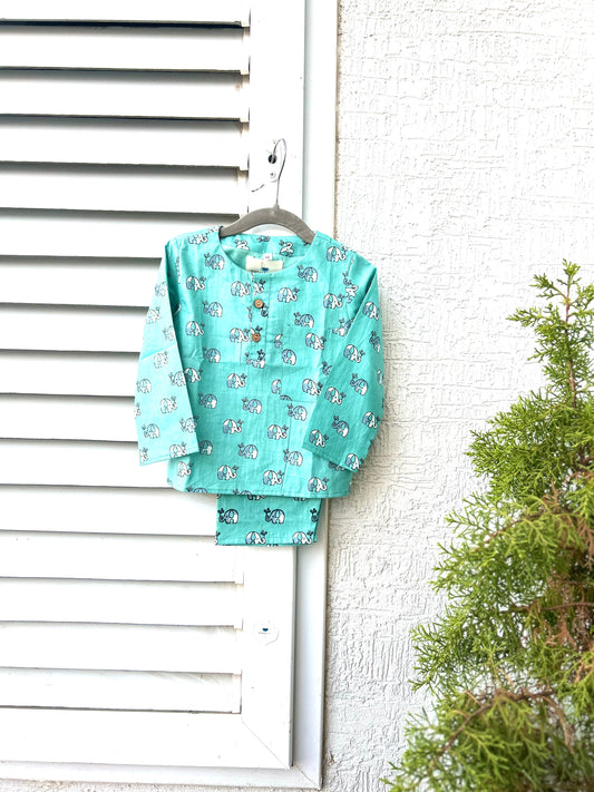 Little Tusk Sky Blue Kurta Pajama