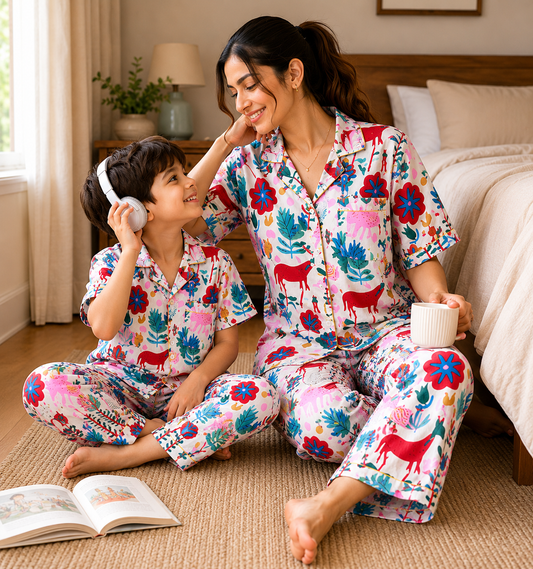 White Coastal daughter/son twinning sets-Pure Cotton