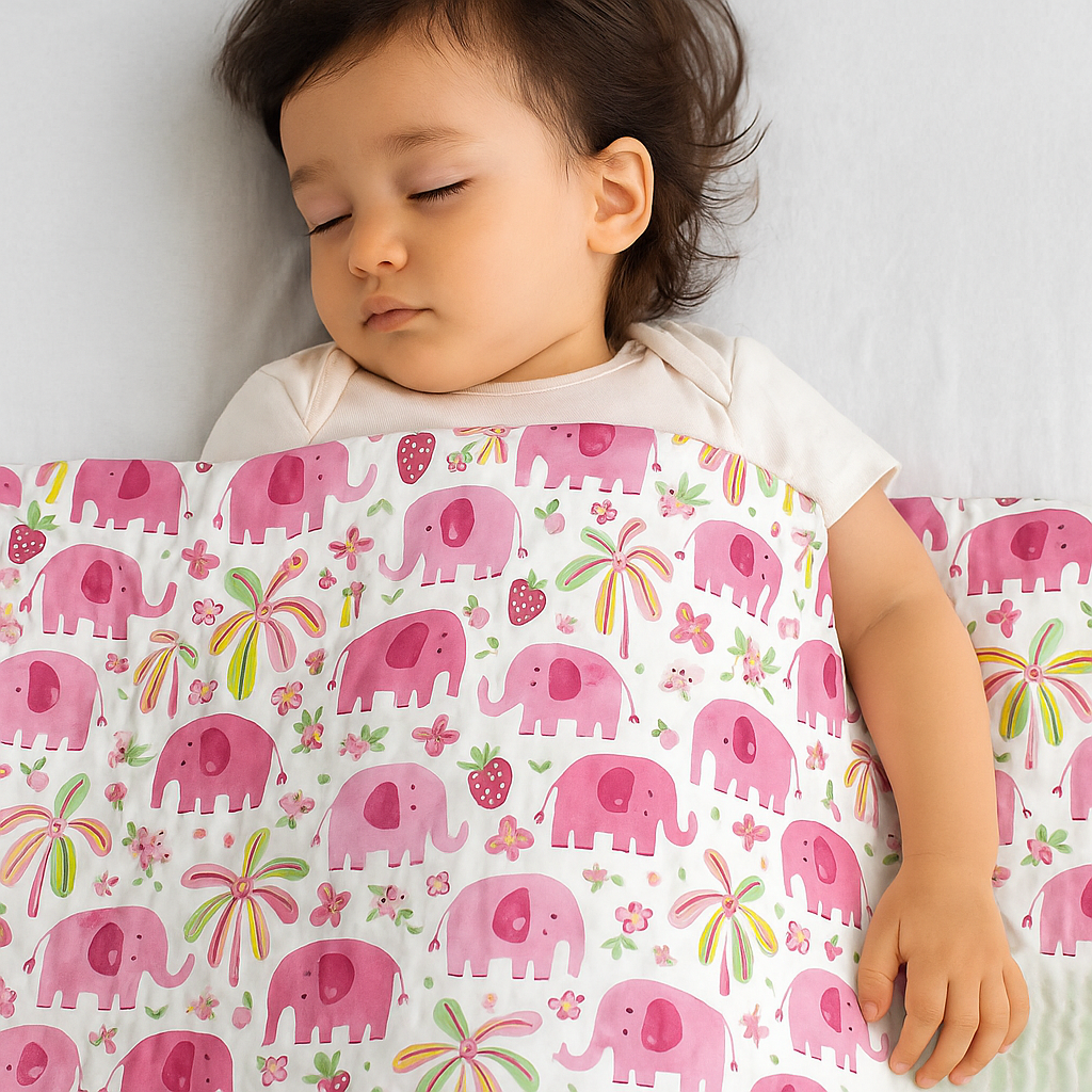 Pink Jungle: Handblock Baby Quilts