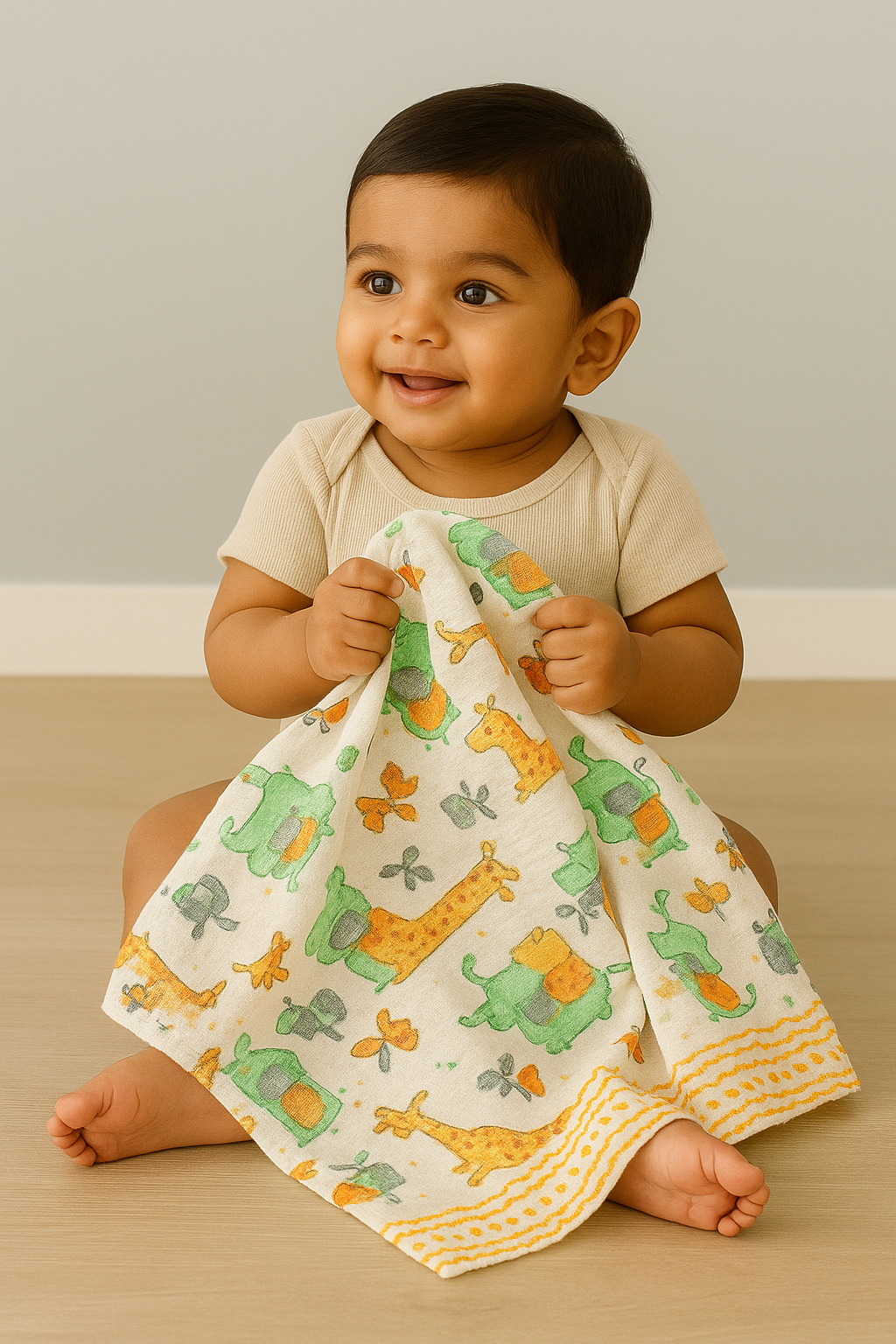 Wild Wonders: Jungle Print Kids Waffle Towels