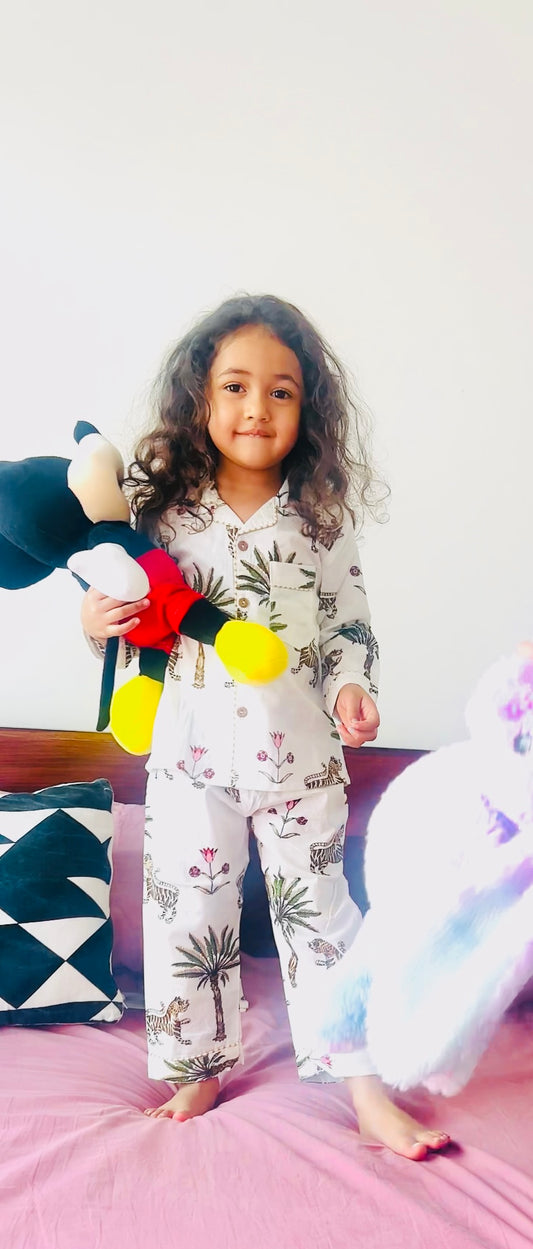 White Jungle Night Suit