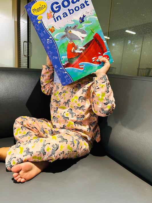 Pink Zebra Print Casual Kurta Pajama