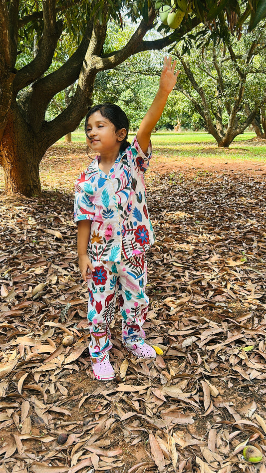White Coastal Paradise Pajama Set