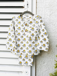 Little Grey White Tusk Kurta Pajama