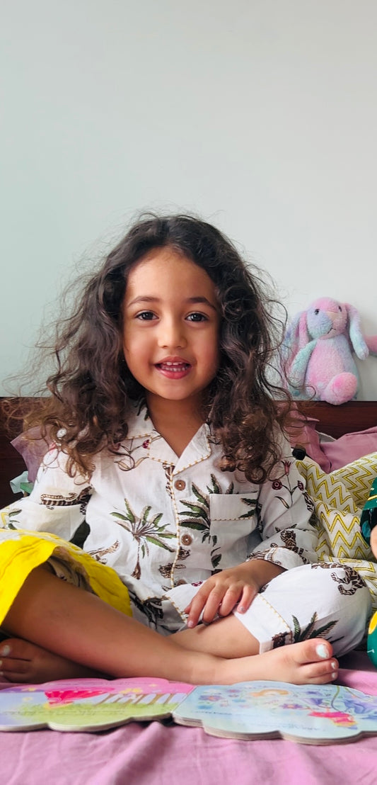 White Jungle Night Suit