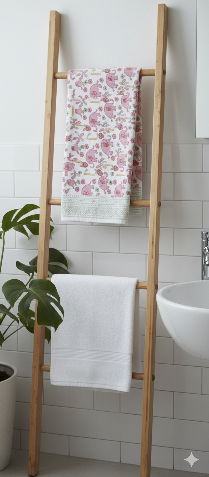 Pink Jungle: Kids Waffle Towels