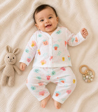 GOTS certified organic Muslin unisex Pajama set for Babies| Fruit