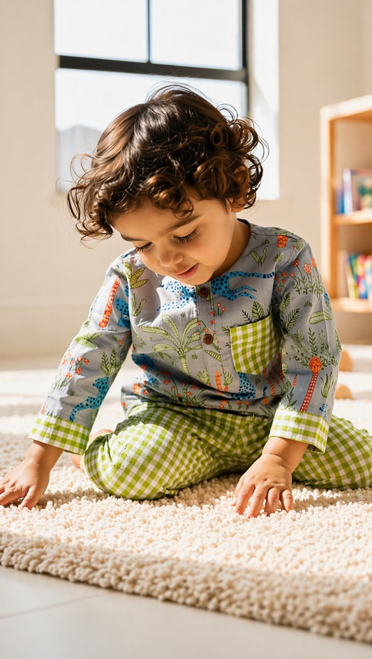 The Green Grey Forest Matching Pajama Set