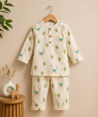 White Llama Dreams Cotton Pajama Set