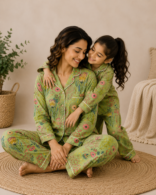 Green Jungle mom twinning sets