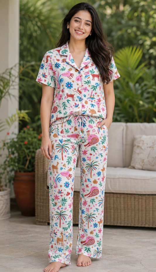 White Coastal Paradise pajama set