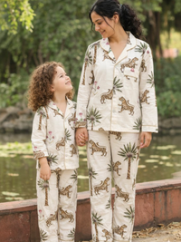 White Jungle daughter/son twinning sets