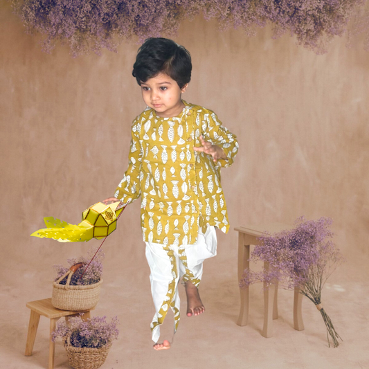 Ethnic Yellow Kurta dhoti