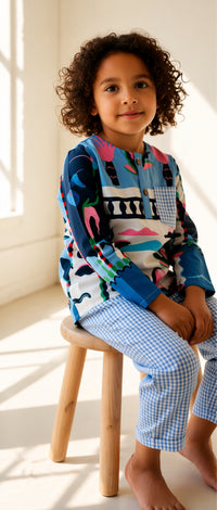 The Blue White Ocean kurta pajama