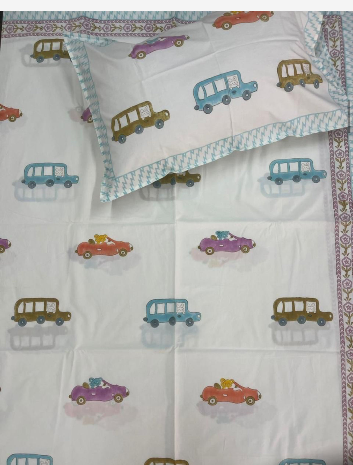 Handblock printed Baby Bedsheet