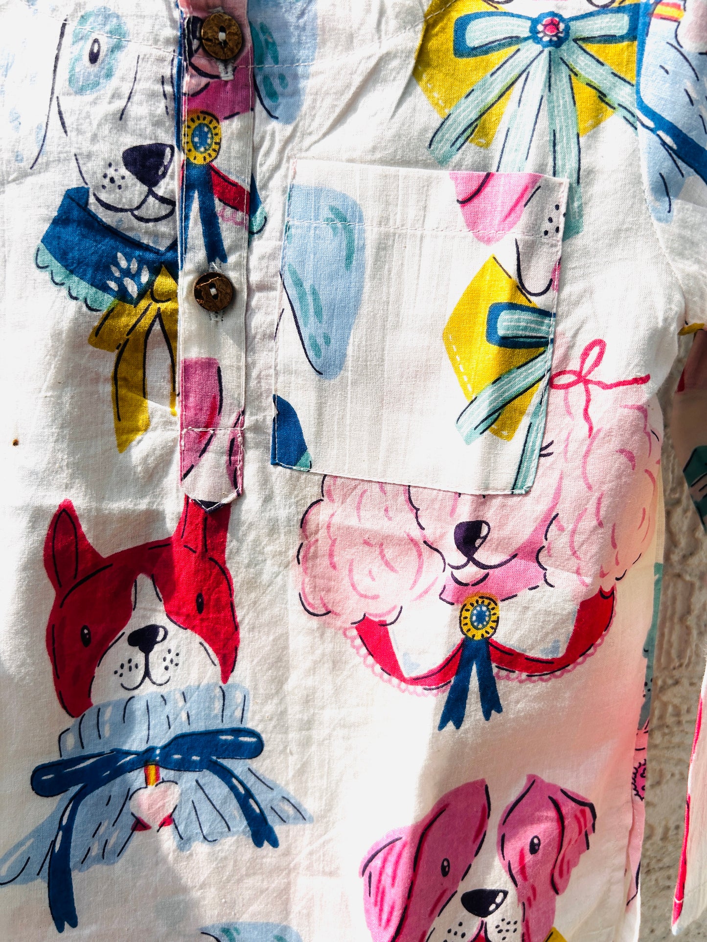 White Paws & Bows Kurta pajama- dog print