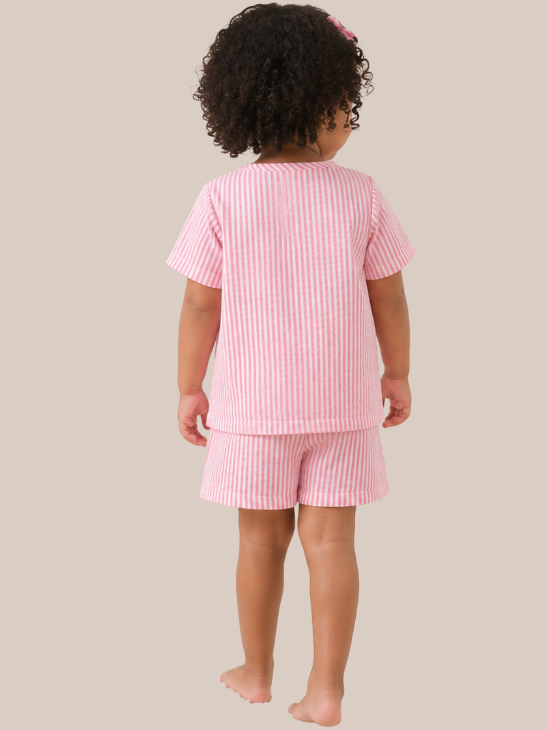 Pink Kids Striped Cotton Co-ord Set | Casual Wear | Tittertots