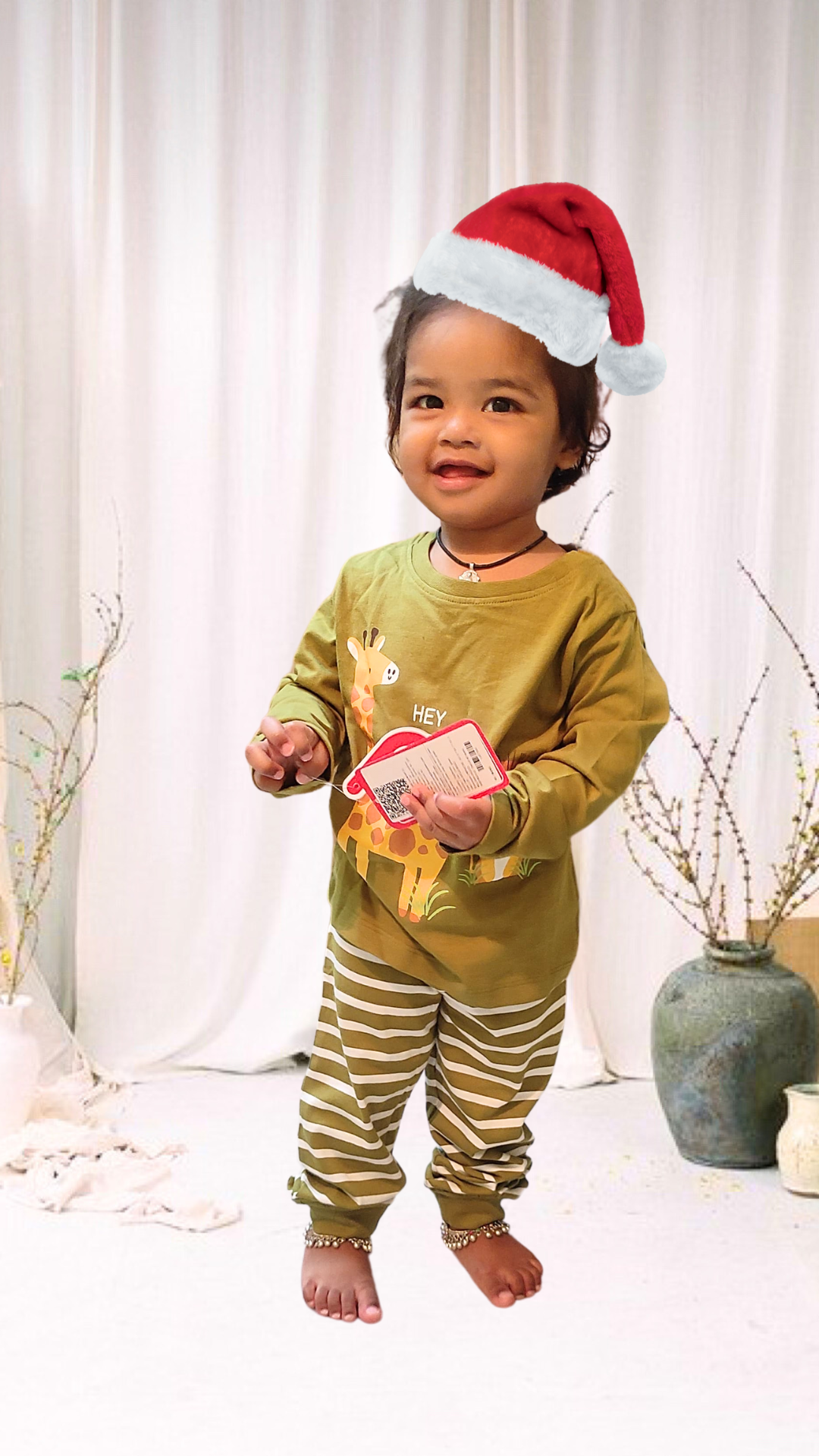 Green Animal Print Kids Loungewear