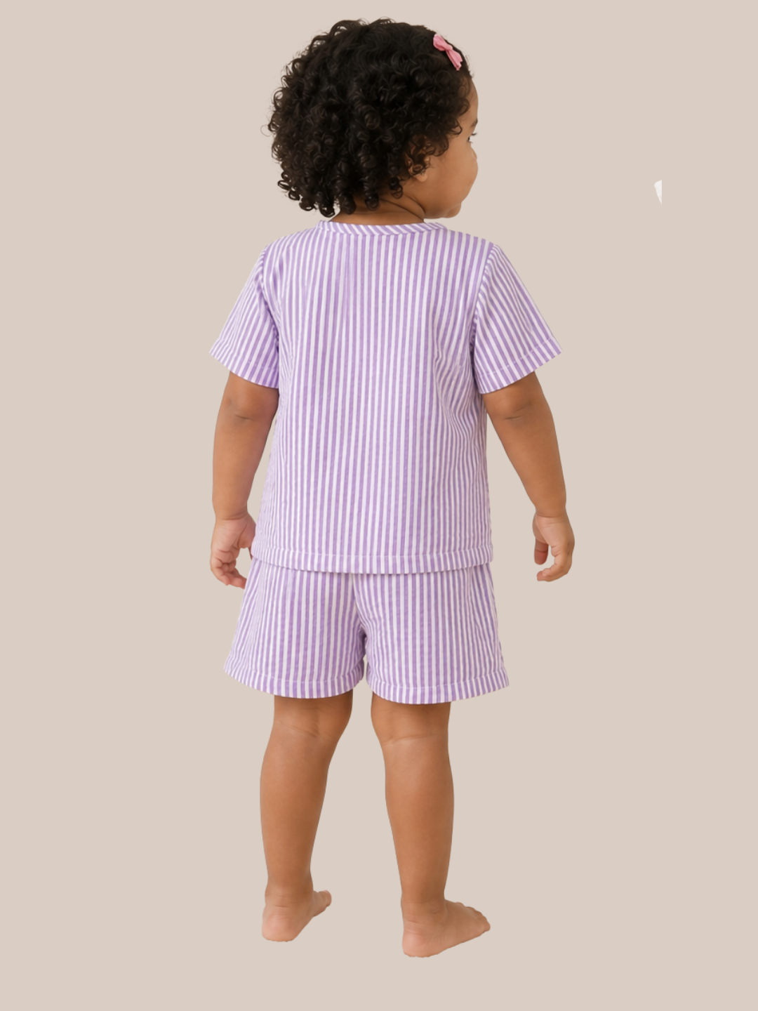 Purple Kids Striped Cotton Co-ord Set | Casual Wear | Tittertots