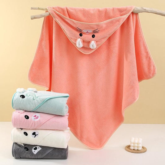 Peach Hooded Baby Microfiber Bath Towel