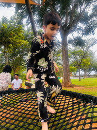 Handcrafted Black Jungle Night Suits