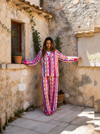 Mullticolor Striped Cotton Nightwear for Women – Relaxed Fit Pajama Set
