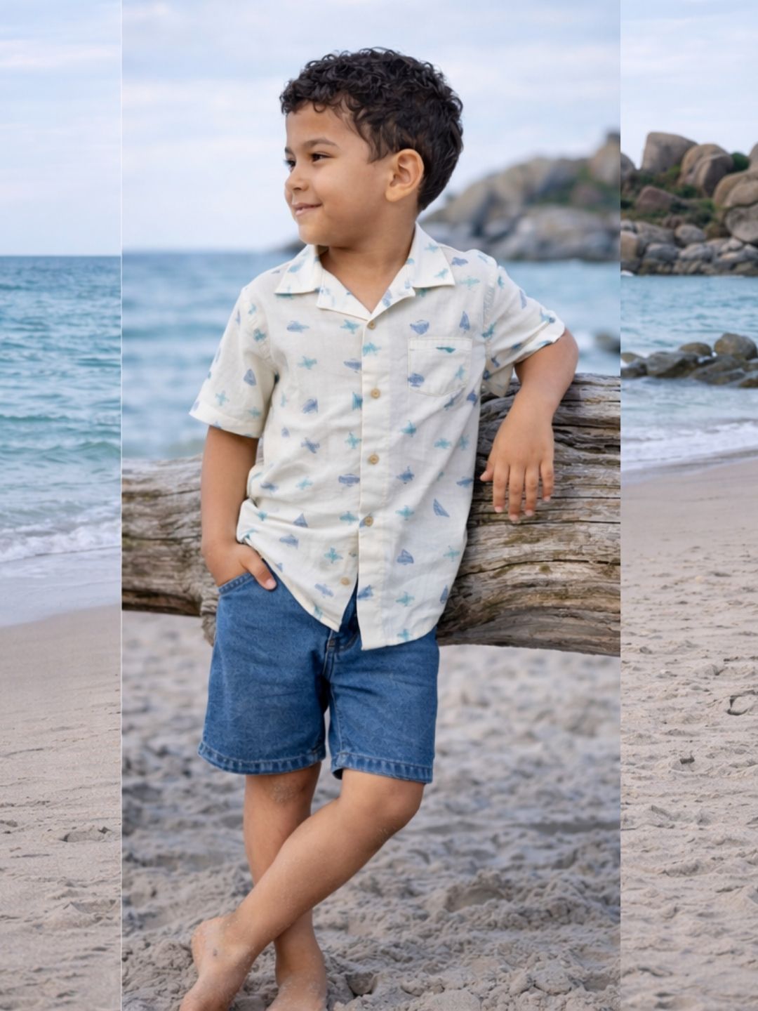 Boys Pure cotton Aeroplant Shirt -Half sleeve