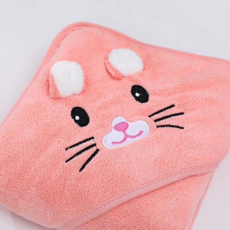 Peach Hooded Baby Microfiber Bath Towel