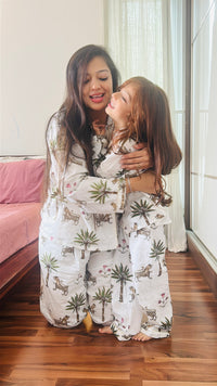 White Jungle daughter/son twinning sets