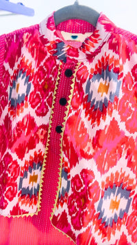 Kantha Handblock Print - Boys Ethnic Pink Kurta pajama set
