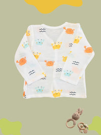 GOTS certified organic Muslin unisex Pajama set for Babies| Crab