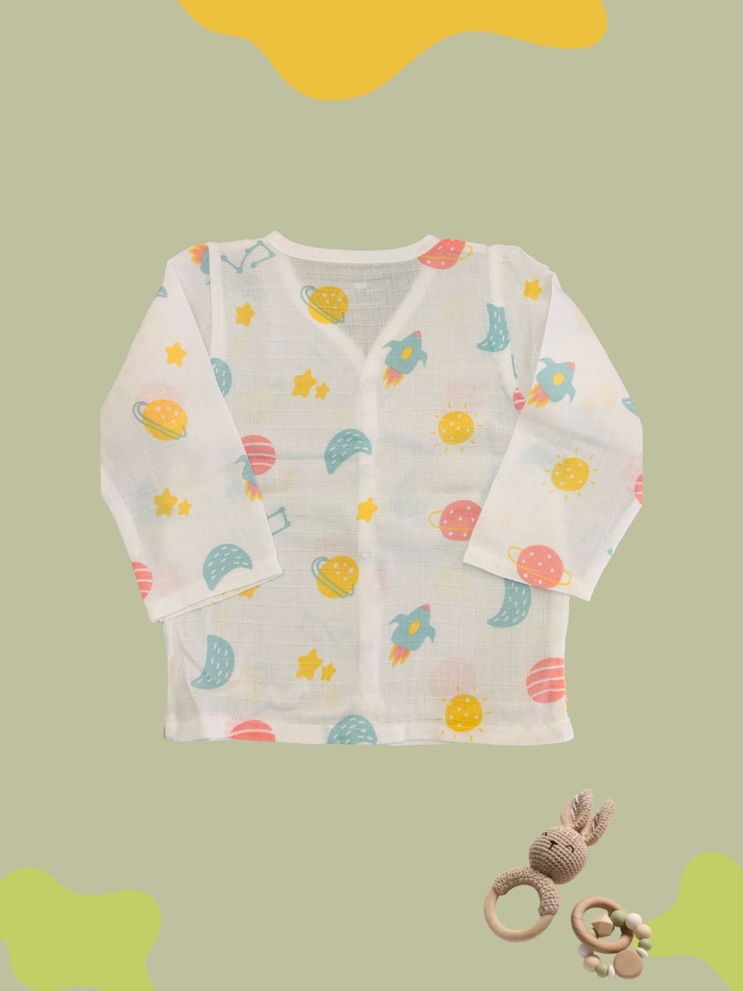 GOTS certified organic Muslin unisex Pajama set for Babies| Planet