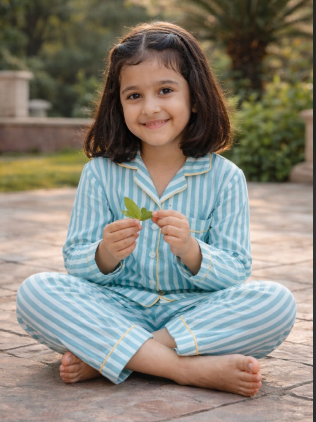 Turquoise stripes Pajama set