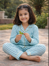 Turquoise stripes Pajama set