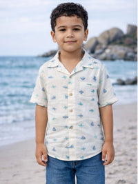 Boys Pure cotton Aeroplant Shirt -Half sleeve