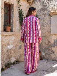 Mullticolor Striped Cotton Nightwear for Women – Relaxed Fit Pajama Set