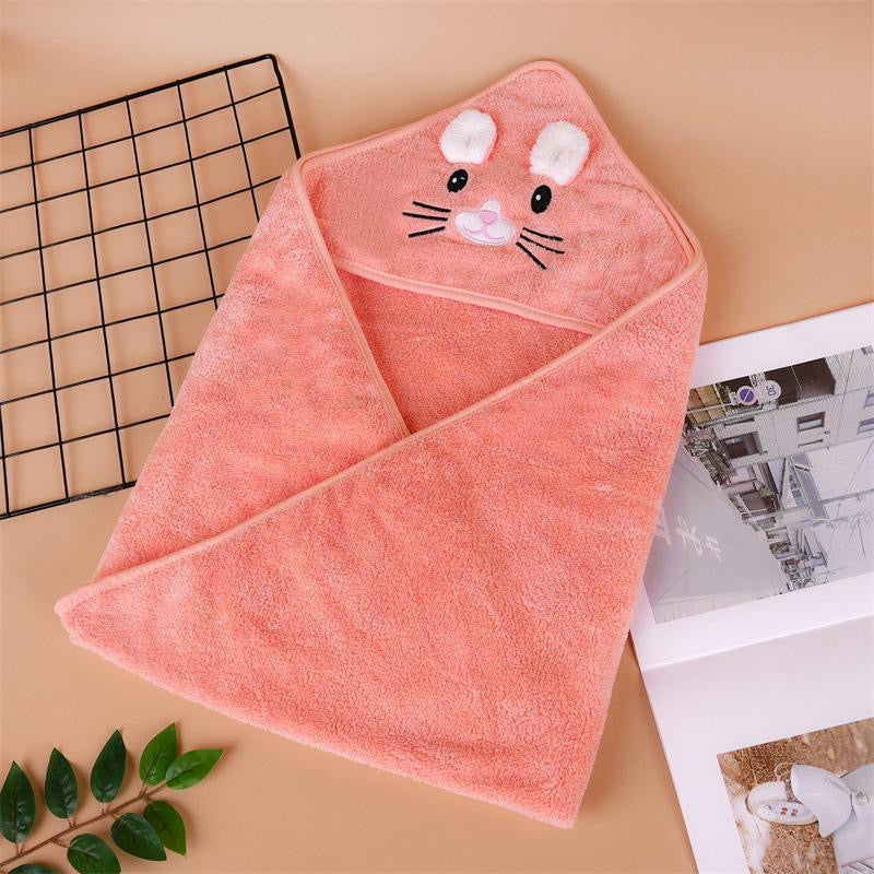 Peach Hooded Baby Microfiber Bath Towel