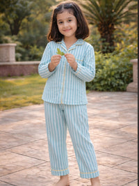 Turquoise stripes Pajama set
