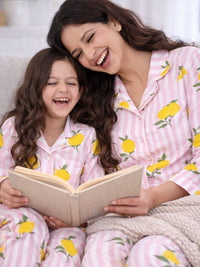 Pink Lemon Bliss Night Suit twinning sets