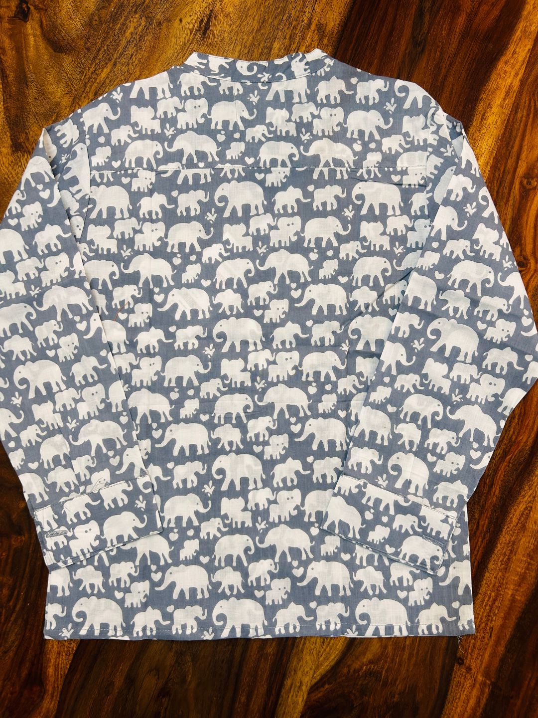 Boys Pure cotton Grey Tusk Shirt -Full sleeve