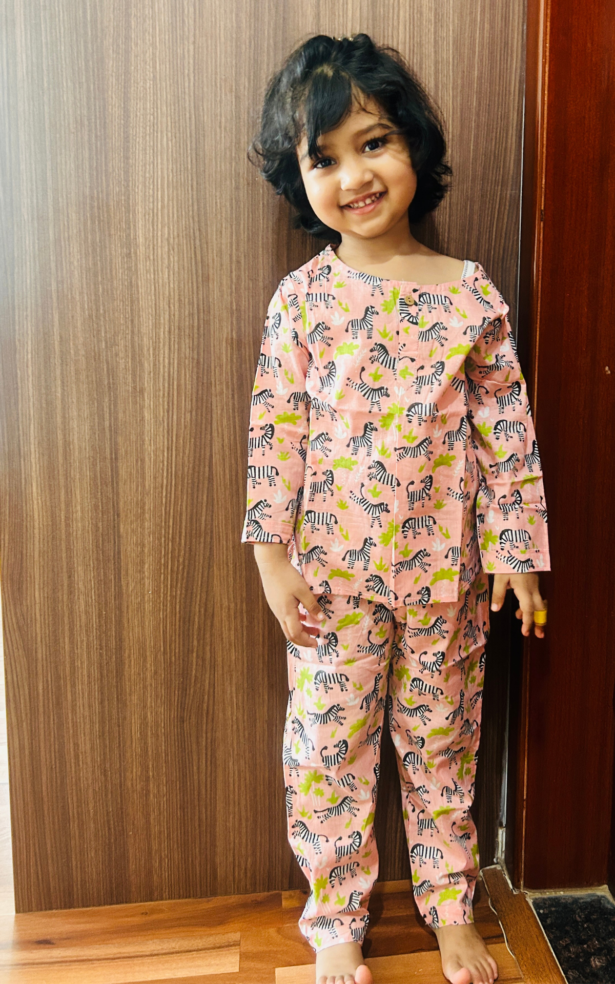 Pink Zebra Print Casual Kurta Pajama