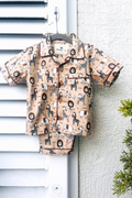 Brown Jungle Kids Night Suit- Half Sleeve