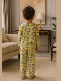 Yellow Zebra print Casual Kurta Pajama