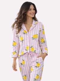 Pink Lemon Bliss Cotton Nightwear for Women – Relaxed Fit Pajama Set