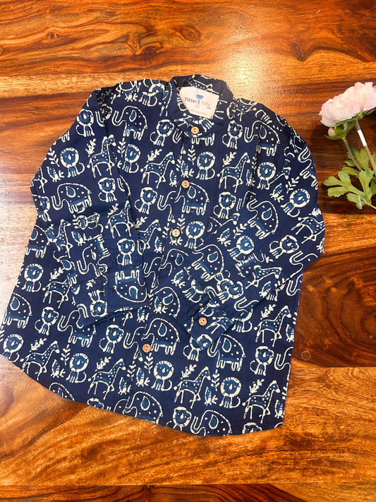 Boys Pure cotton Shirt Indigo Blue